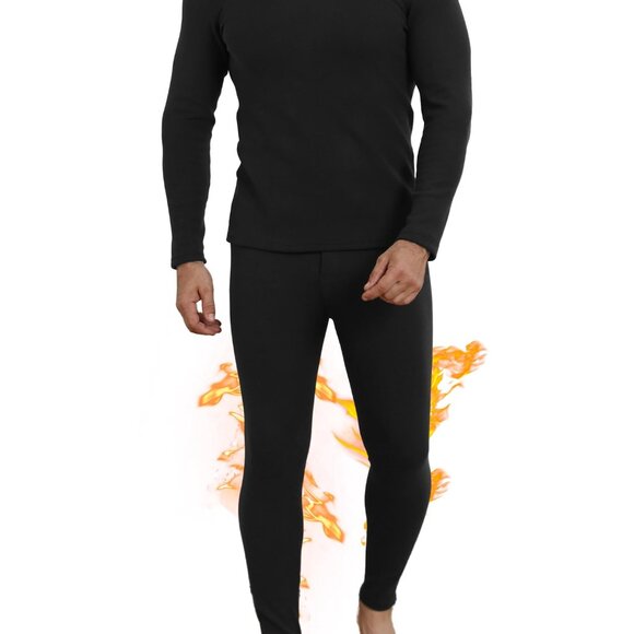 Men's Thermal Underwear Polar Fleece Lined Winter Base Layer Stretchy Soft